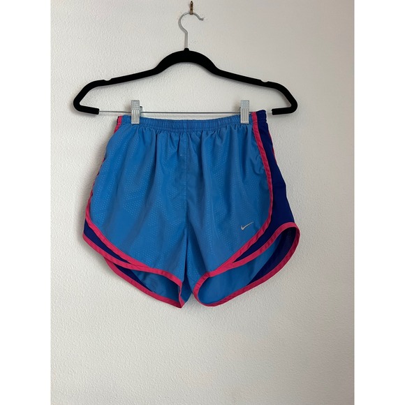Nike Running‎ Shorts Athletic Gym Training Hot Pink Trim Blue Small - Picture 1 of 7